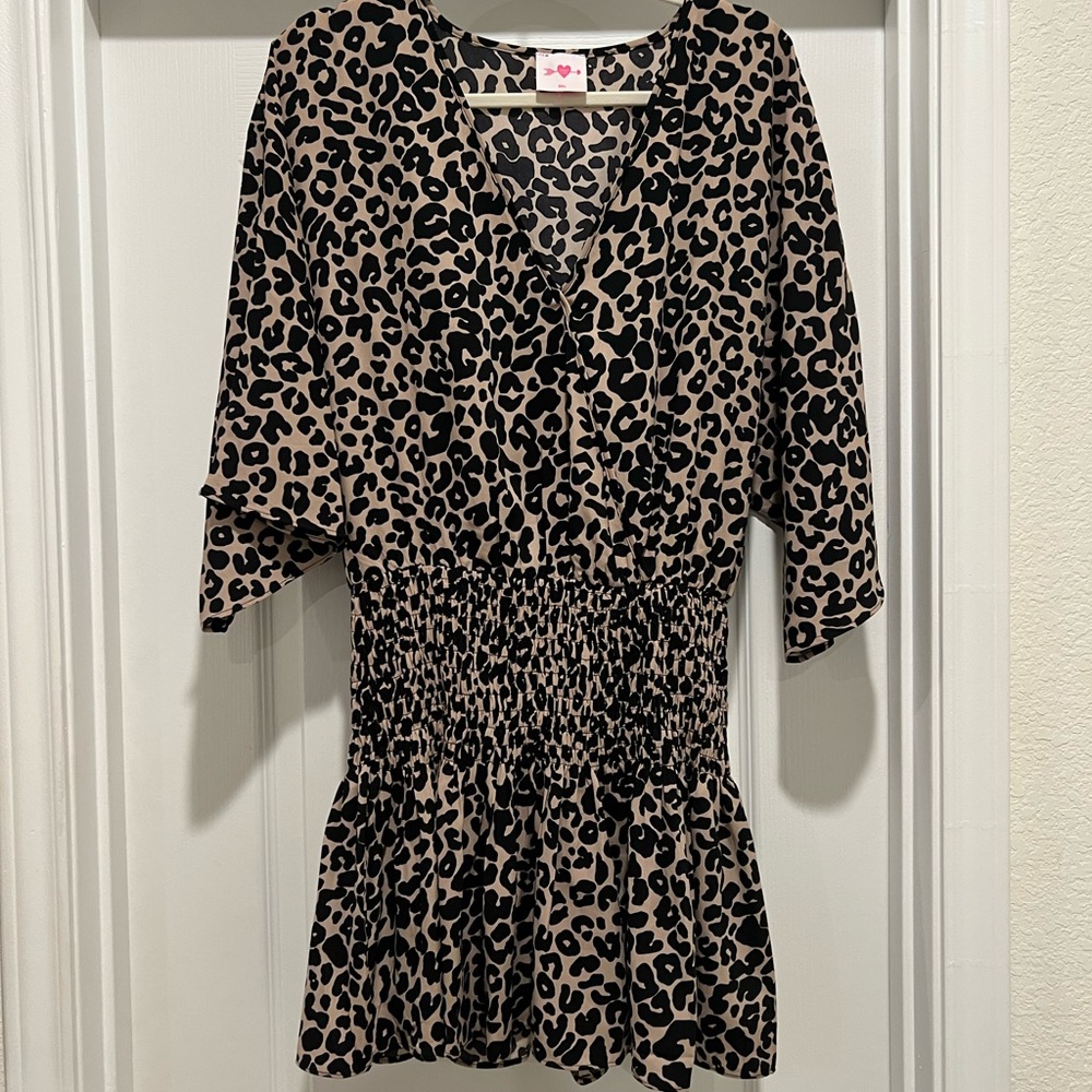 Buddy Love Smocked Cheetah Dress